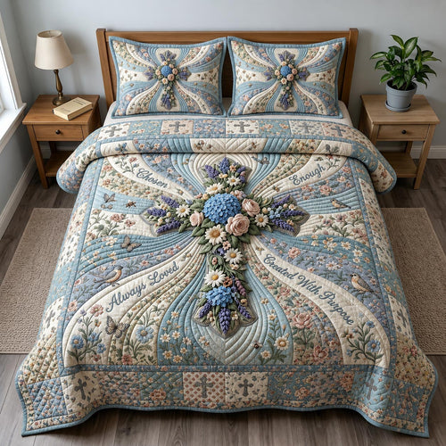 Floral Bible 3-Piece Quilted Bedding Set GFTOMA12220