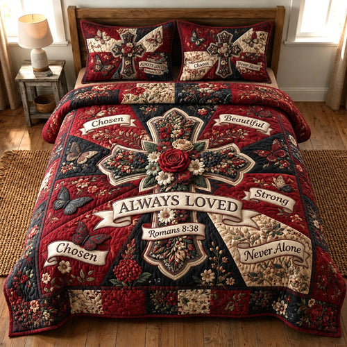 Bible Bloom 3-Piece Quilted Bedding Set GFTOMA12221