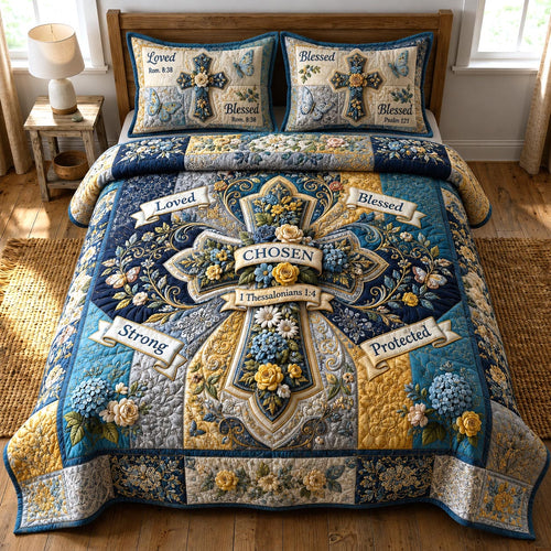 Bible Garden 3-Piece Quilted Bedding Set GFTOMA12222