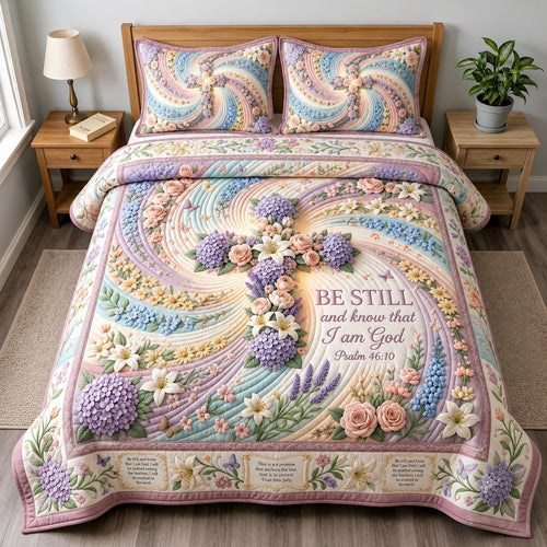 Bible Blossoms 3-Piece Quilted Bedding Set GFTOMA12223