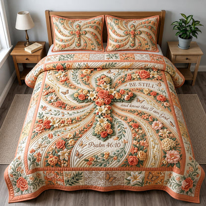 Scripture Bloom 3-Piece Quilted Bedding Set GFTOMA12224