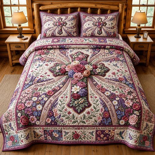 Scripture Garden 3-Piece Quilted Bedding Set GFTOMA12225