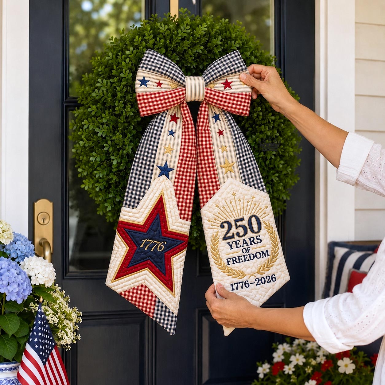American Heritage Quilted Wreath Sash GFTOMA12227