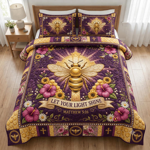 Honey Bloom 3-Piece Quilted Bedding Set GFTOMA12275
