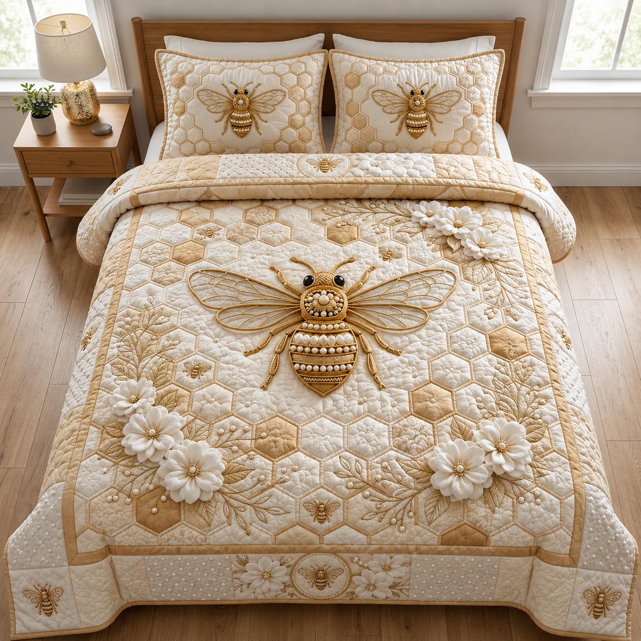Golden Bee 3-Piece Quilted Bedding Set GFTOMA12276