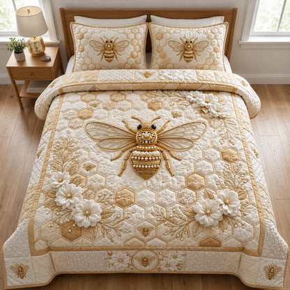 Golden Bee 3-Piece Quilted Bedding Set GFTOMA12276