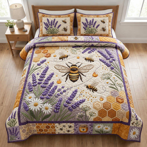 Bee Garden 3-Piece Quilted Bedding Set GFTOMA12277