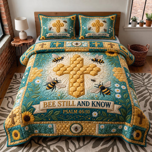 Honey Garden 3-Piece Quilted Bedding Set GFTOMA12278