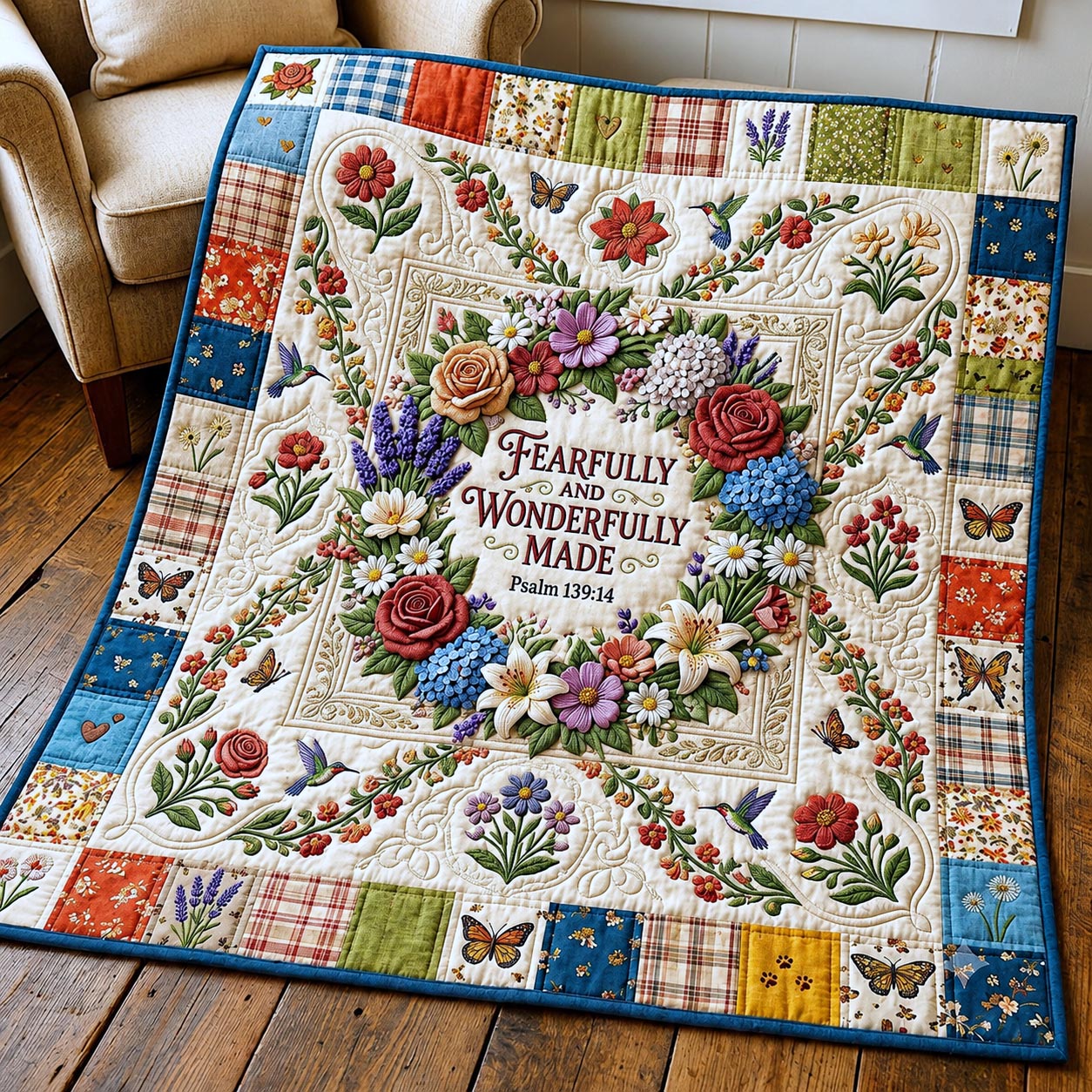Scripture Bloom Quilted Blanket GFTOMA12291