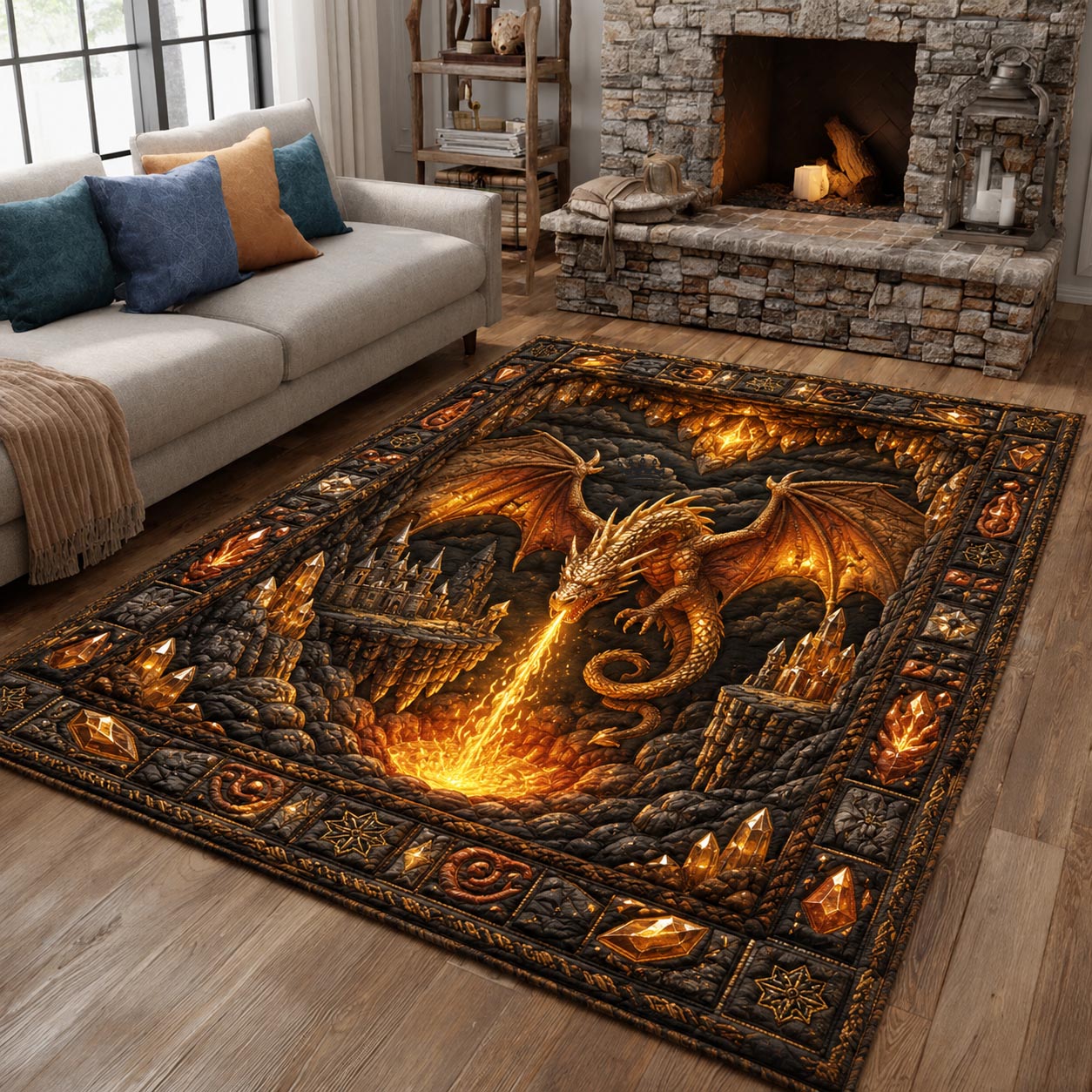 Golden Dragon Area Rug GFTOMA12318