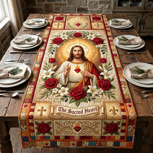 Divine Heart Quilted Table Runner GFTOMA12337