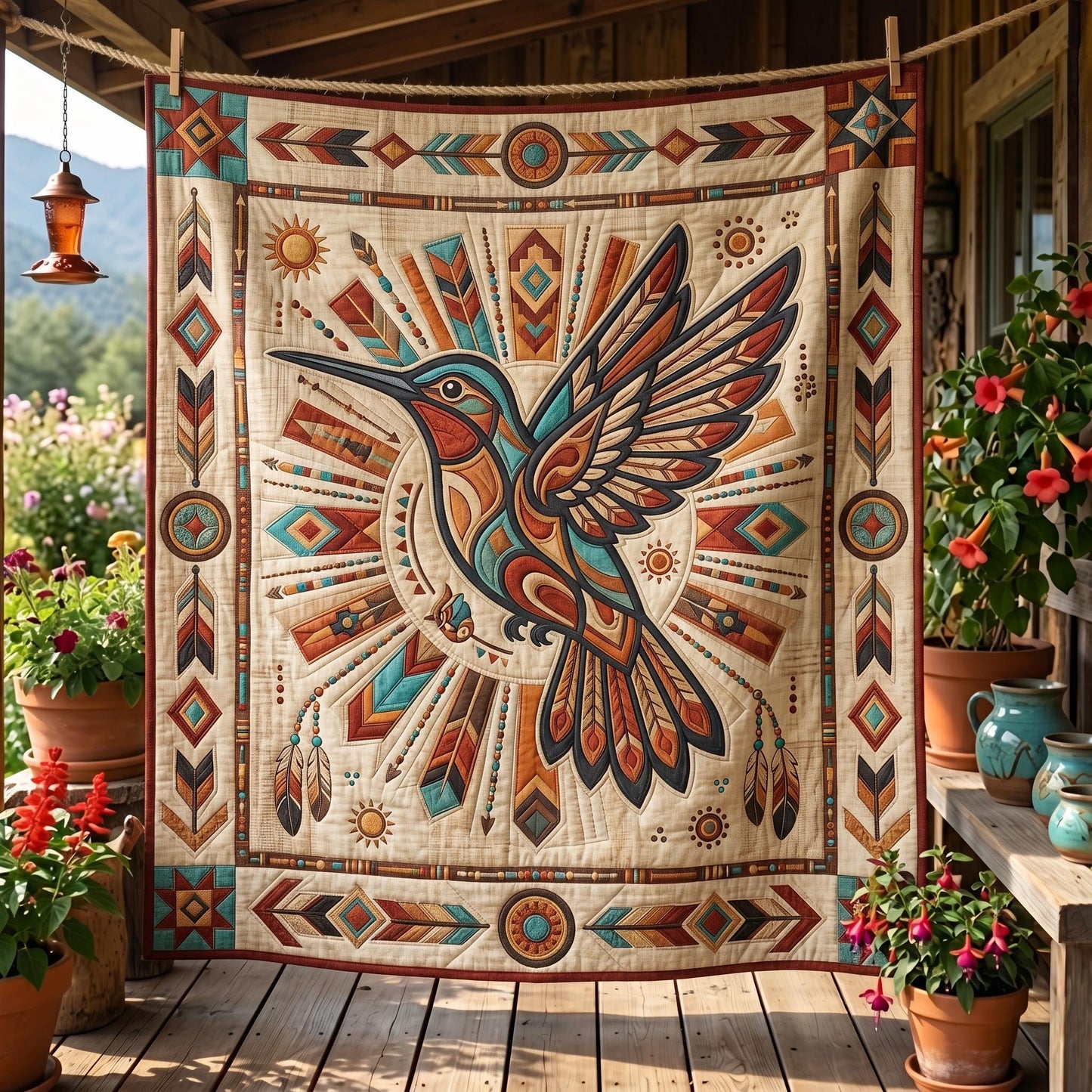 Hummingbird Spirits Quilted Blanket GFTOMA12370