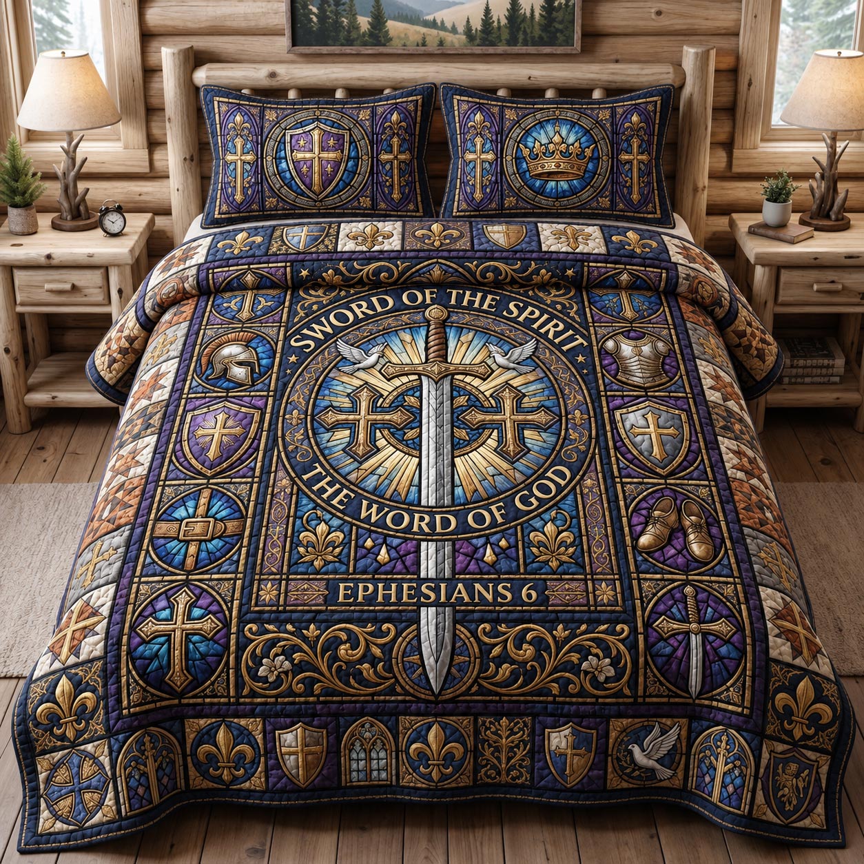 Faith Warrior 3-Piece Quilted Bedding Set GFTOMA12379