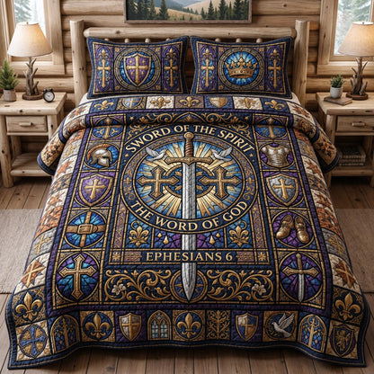 Faith Warrior 3-Piece Quilted Bedding Set GFTOMA12379