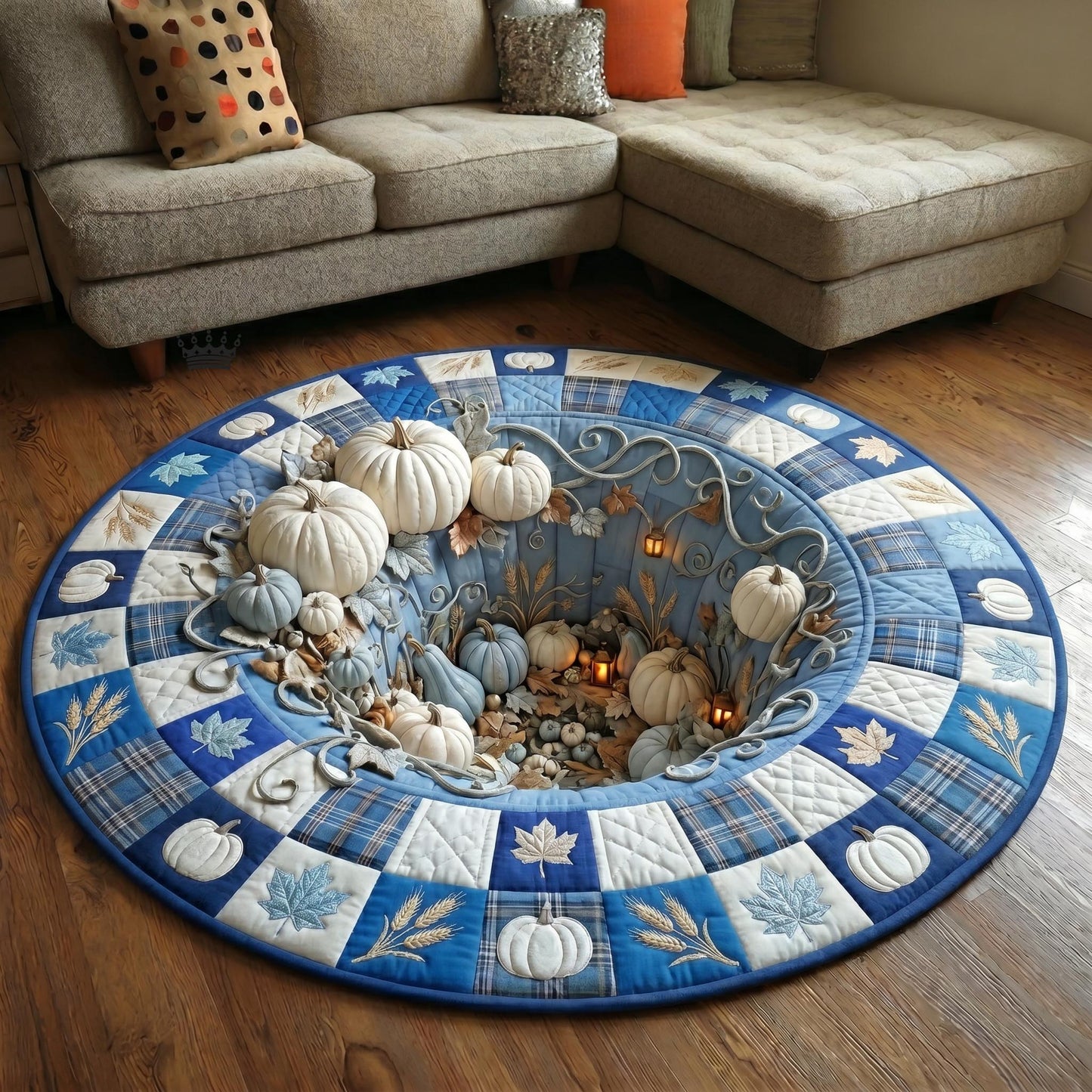 Pumpkin Pit Quilted Round Mat GFTOMA12408
