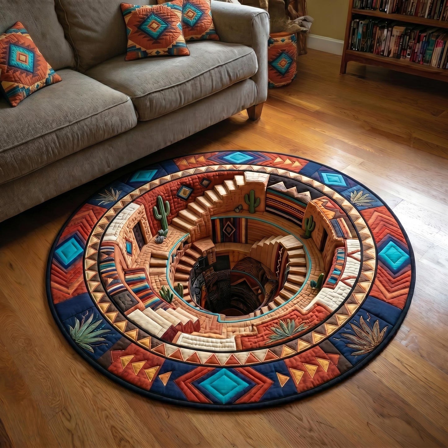 Native Spirit Quilted Round Mat GFTOMA12413