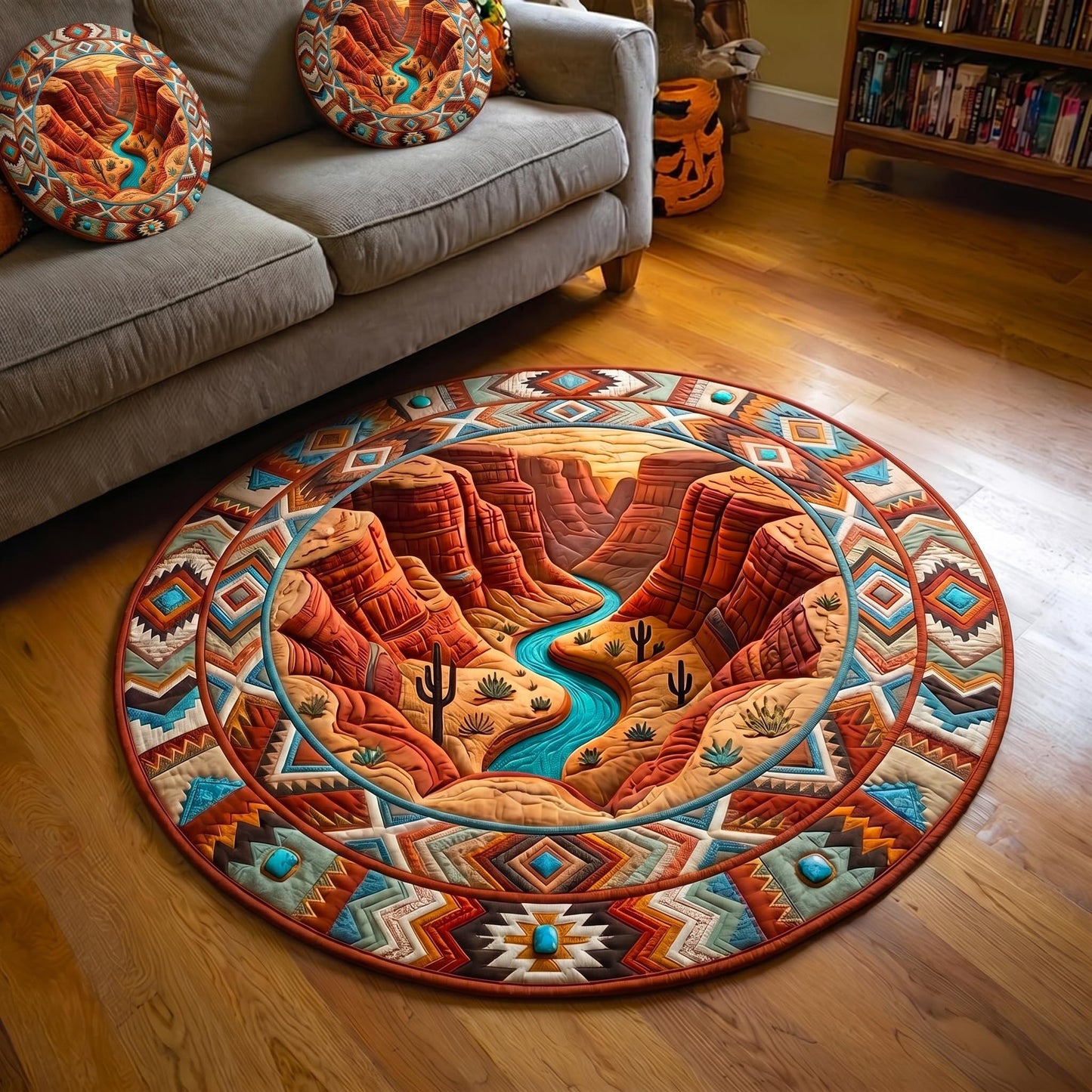 Tribal Heritage Quilted Round Mat GFTOMA12414