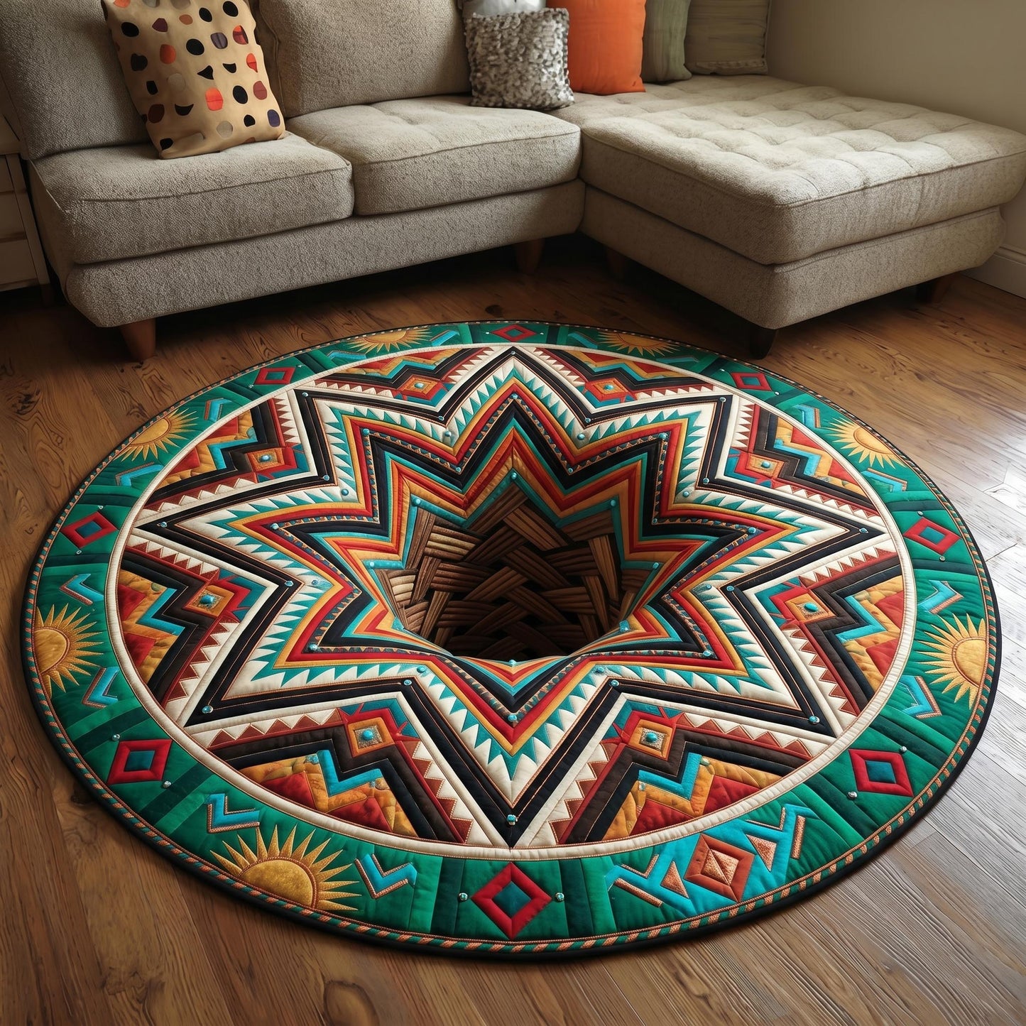 Tribal Legacy Quilted Round Mat GFTOMA12418