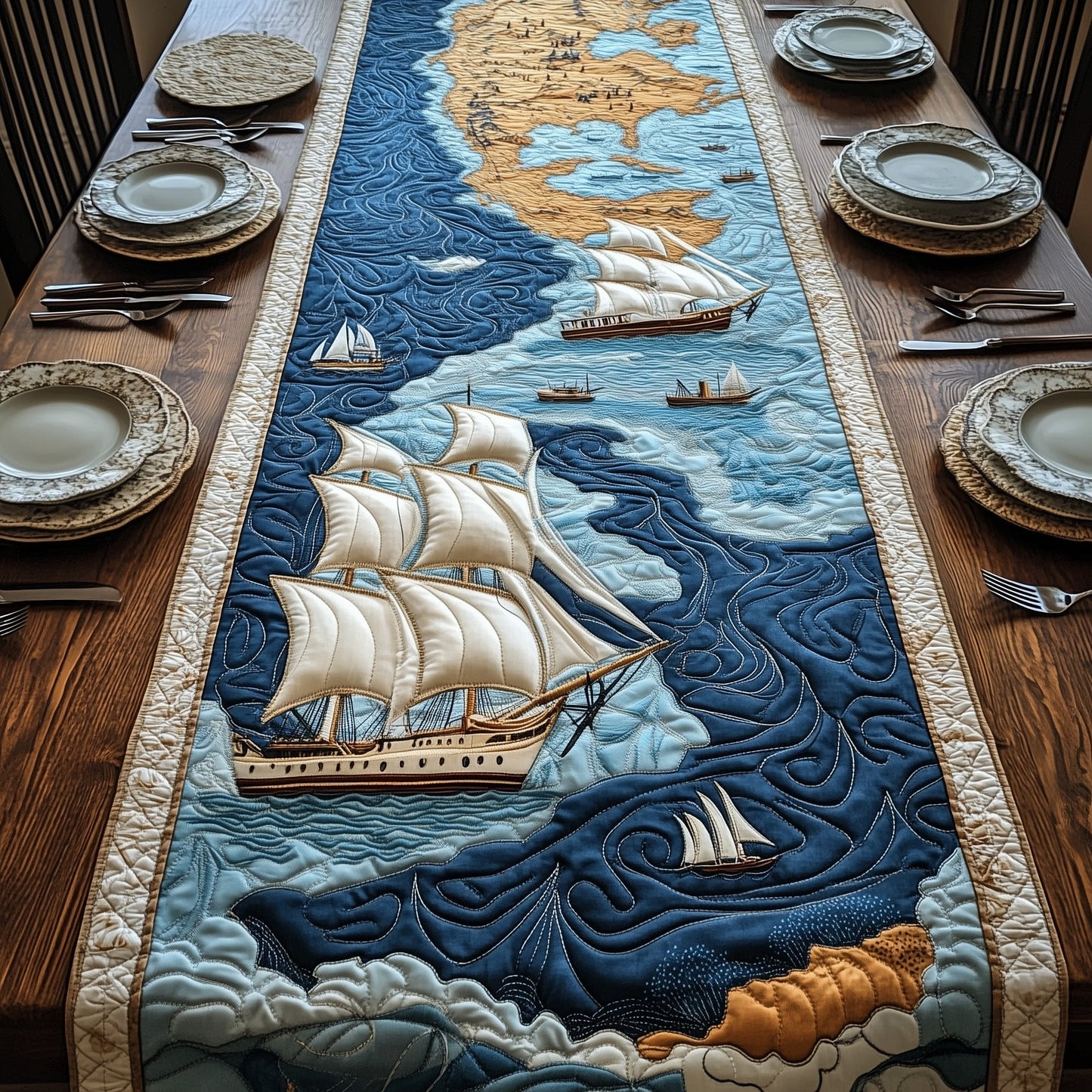 Nautical Quilted Table Runner GFTOMA1241