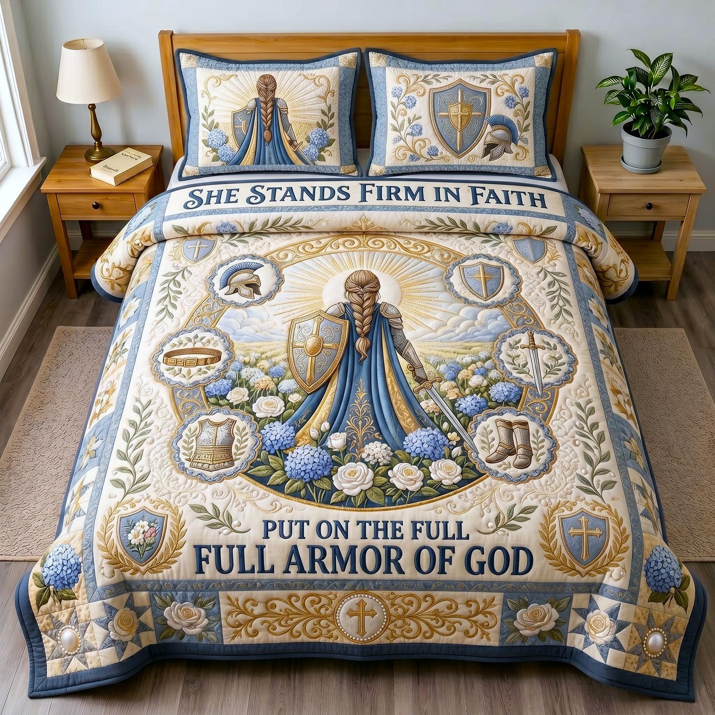 Armor Of God 3-Piece Quilted Bedding Set GFTOMA12485