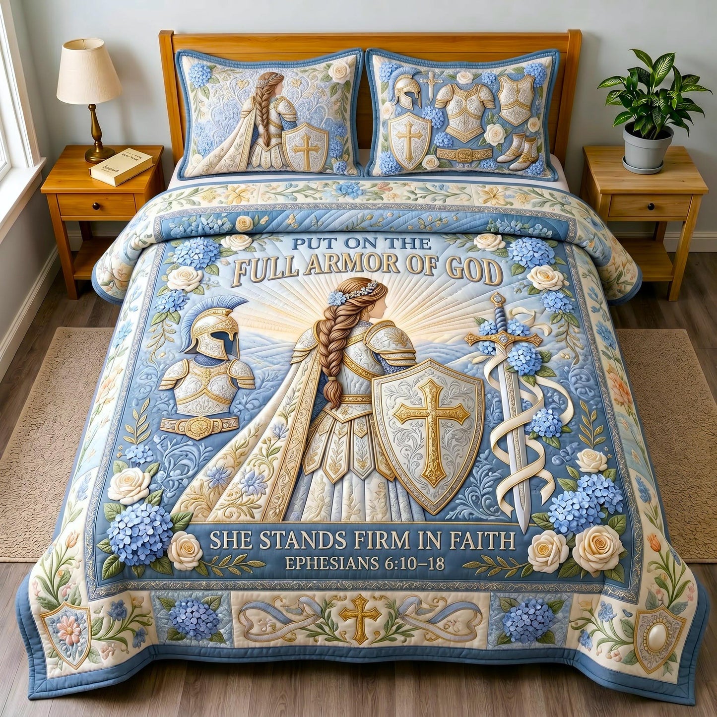 Sacred Armor 3-Piece Quilted Bedding Set GFTOMA12487