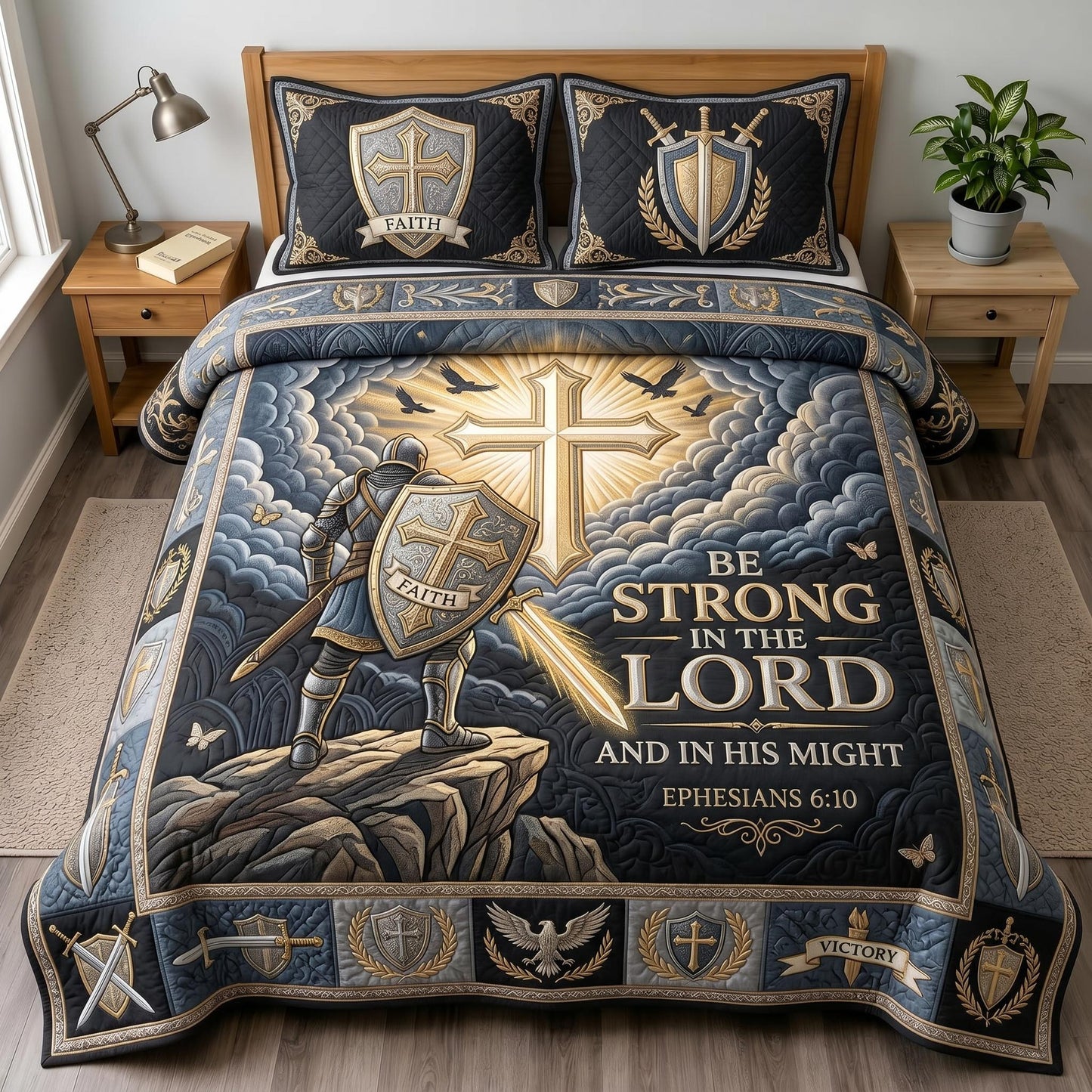 Faith Armor 3-Piece Quilted Bedding Set GFTOMA12490