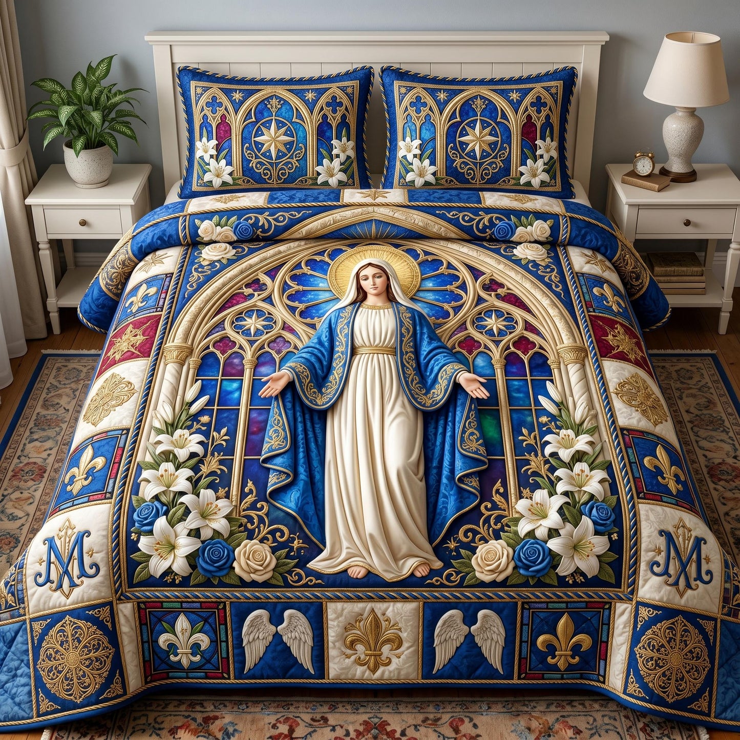 Virgin Mary 3-Piece Quilted Bedding Set GFTOMA12510