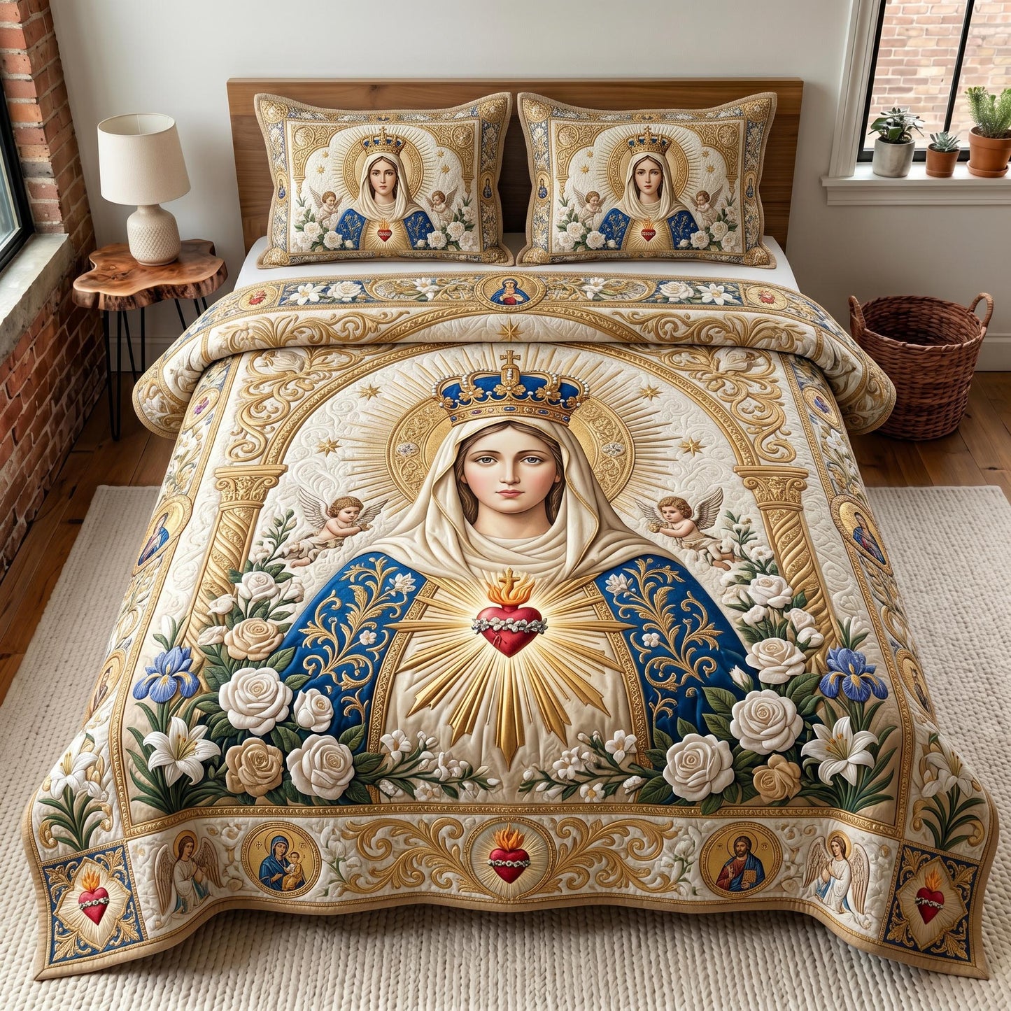 Virgin Grace 3-Piece Quilted Bedding Set GFTOMA12511