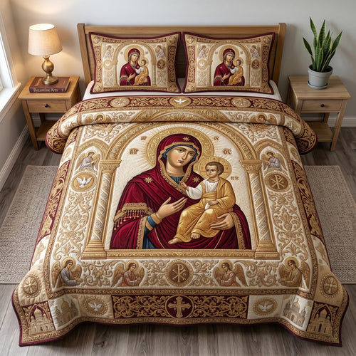 Blessed Mother 3-Piece Quilted Bedding Set GFTOMA12514