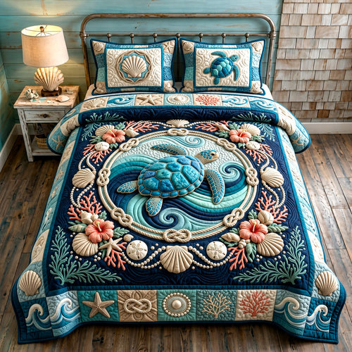 Turtle Spirit 3-Piece Quilted Bedding Set GFTOMA12528