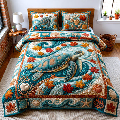 Mystic Turtle 3-Piece Quilted Bedding Set GFTOMA12529