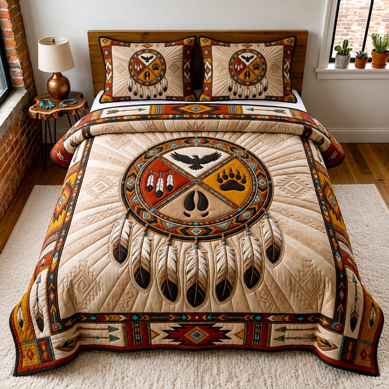 Dreamcatcher Soul 3-Piece Quilted Bedding Set GFTOMA12536