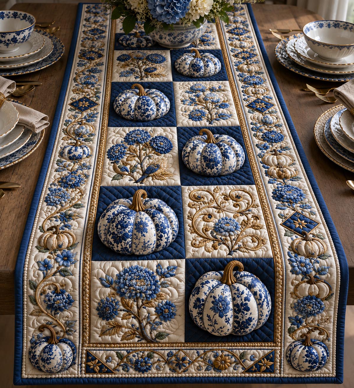 Pumpkin Harvest Quilted Table Runner GFTOMA12545