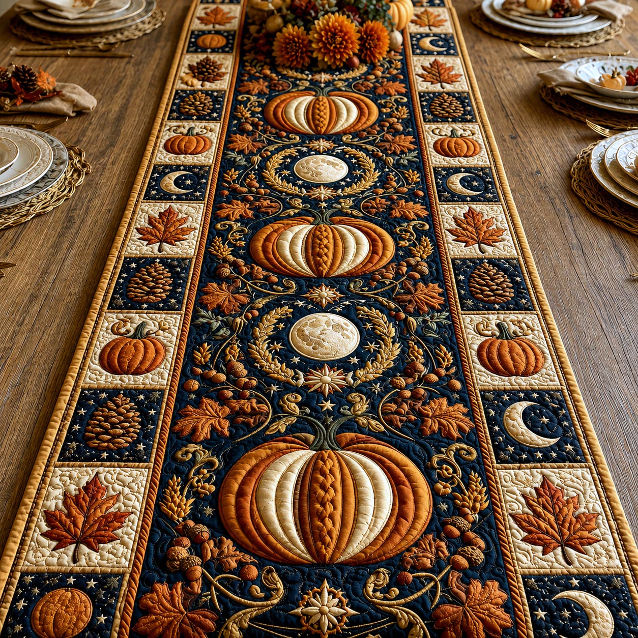 Pumpkin Patch Quilted Table Runner GFTOMA12547