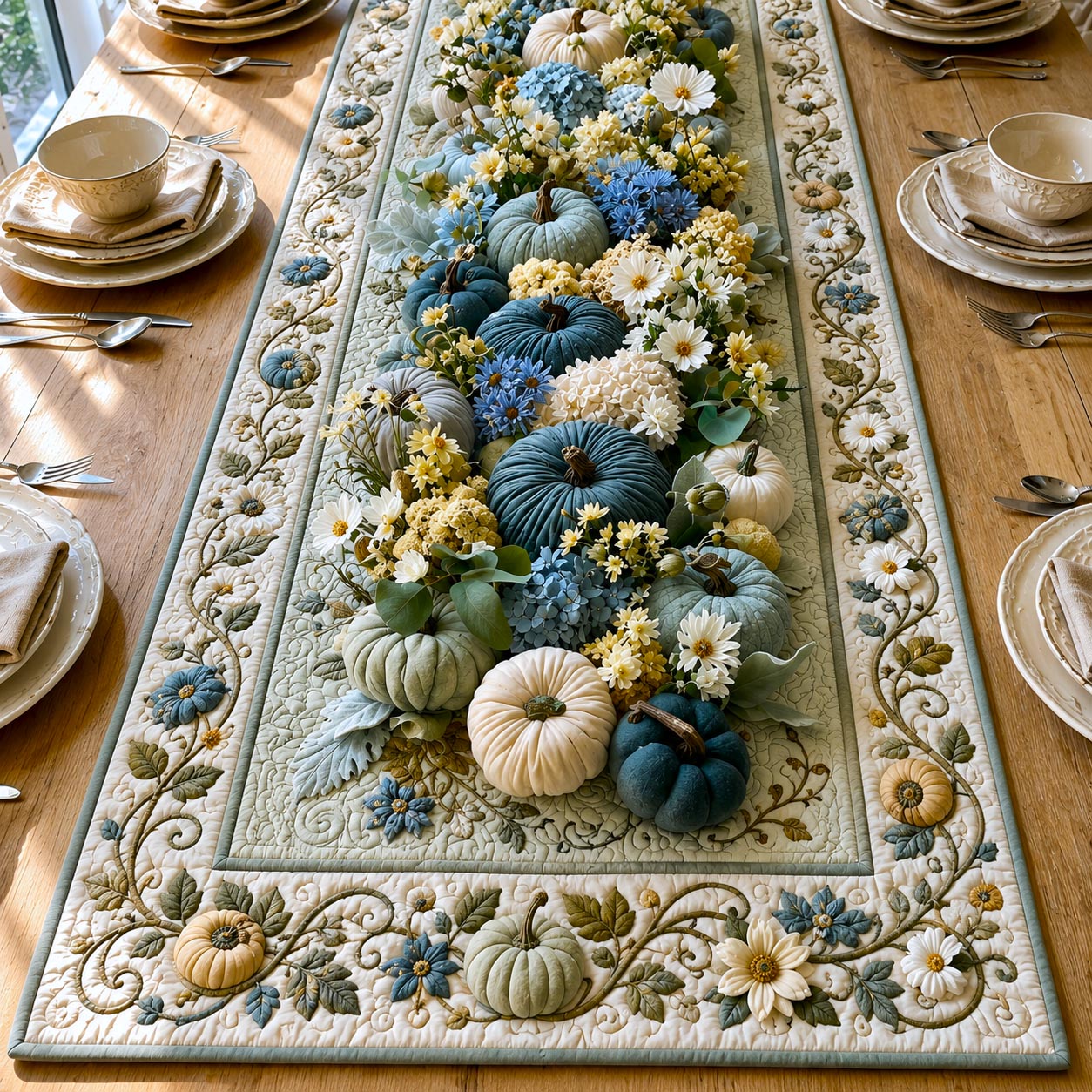 Autumn Charm Quilted Table Runner GFTOMA12549