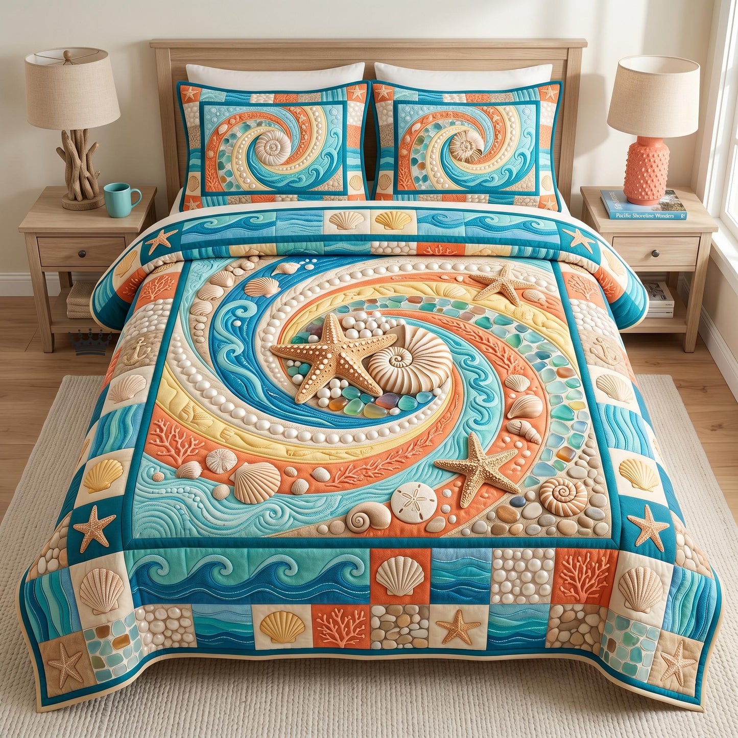 Coastal Whisper 3-Piece Quilted Bedding Set GFTOMA12581