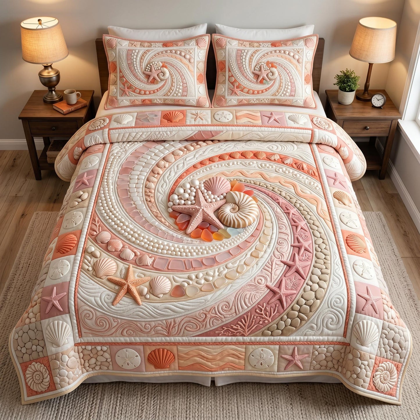 Seaside Whisper 3-Piece Quilted Bedding Set GFTOMA12584