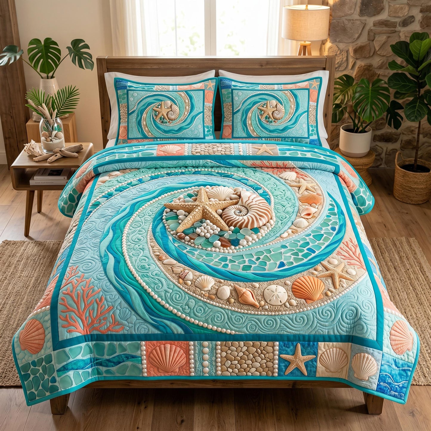Salt Whisper 3-Piece Quilted Bedding Set GFTOMA12586