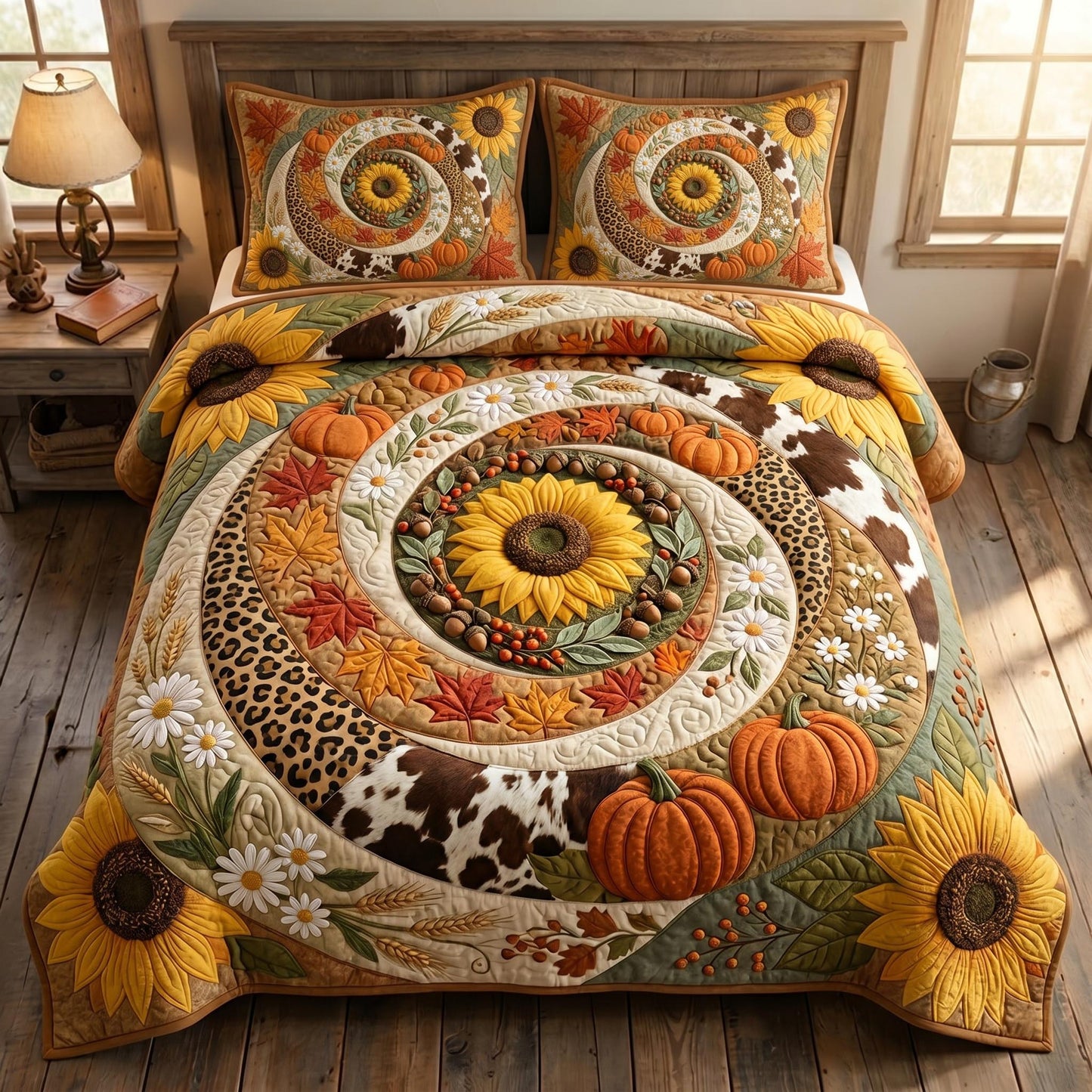 Sunflower Safari 3-Piece Quilted Bedding Set GFTOMA12594