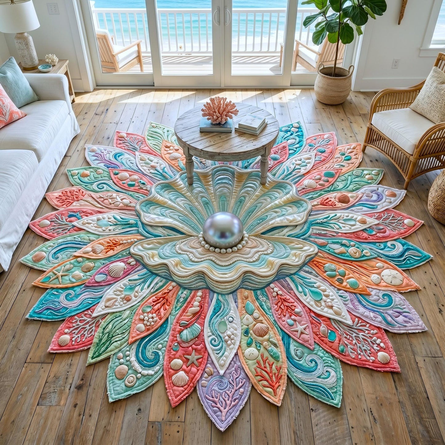 Coastal Serenity Custom Shape Area Rug GFTOMA12633