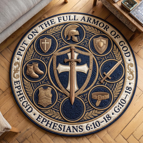 Armor Of God Quilted Round Mat GFTOMA12635