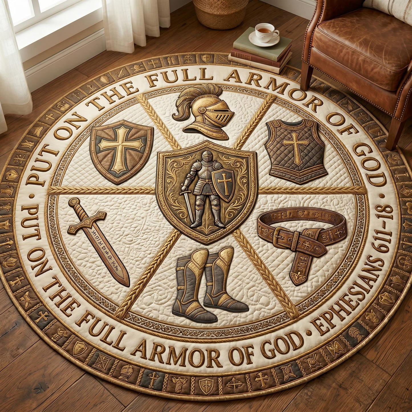 Holy Warrior Quilted Round Mat GFTOMA12637