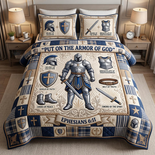 Armor Of God 3-Piece Quilted Bedding Set GFTOMA12641