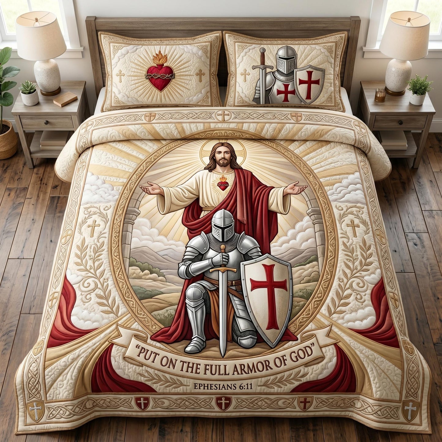 Holy Warrior 3-Piece Quilted Bedding Set GFTOMA12643