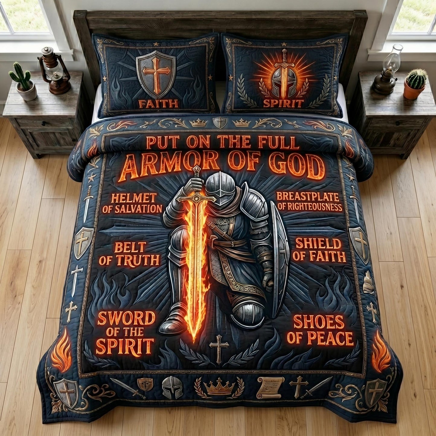 Sacred Armor 3-Piece Quilted Bedding Set GFTOMA12646