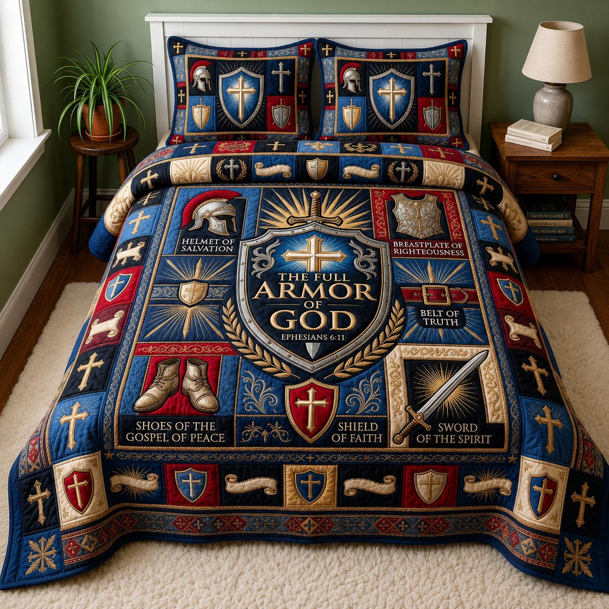 Divine Strength 3-Piece Quilted Bedding Set GFTOMA12651
