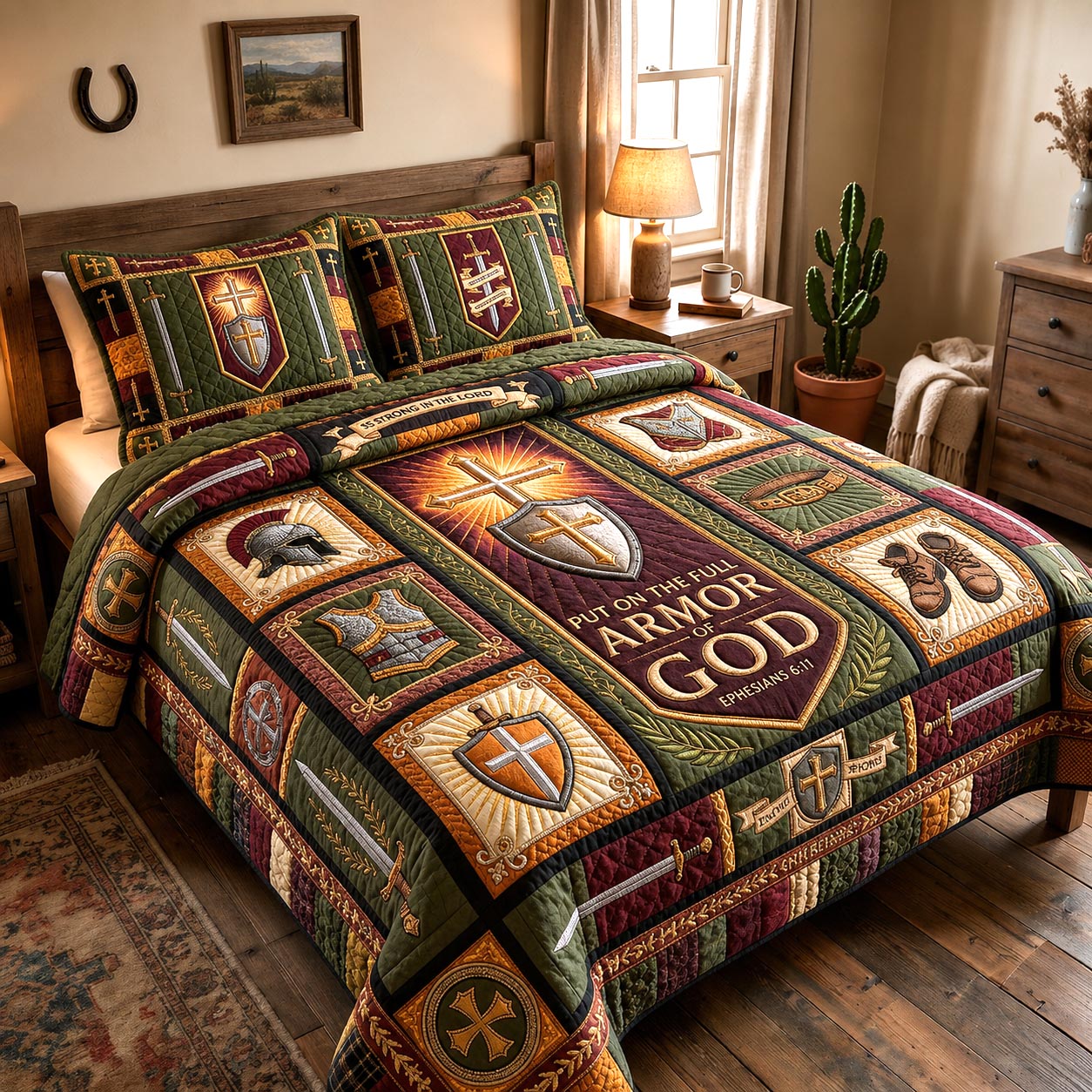 Holy Victory 3-Piece Quilted Bedding Set GFTOMA12652