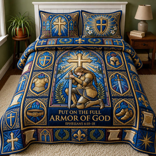 Full Armor Of God 3-Piece Quilted Bedding Set GFTOMA12678