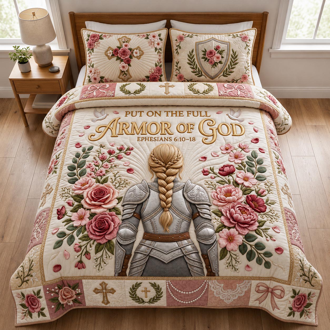 Full Armor Of God 3-Piece Quilted Bedding Set GFTOMA12679