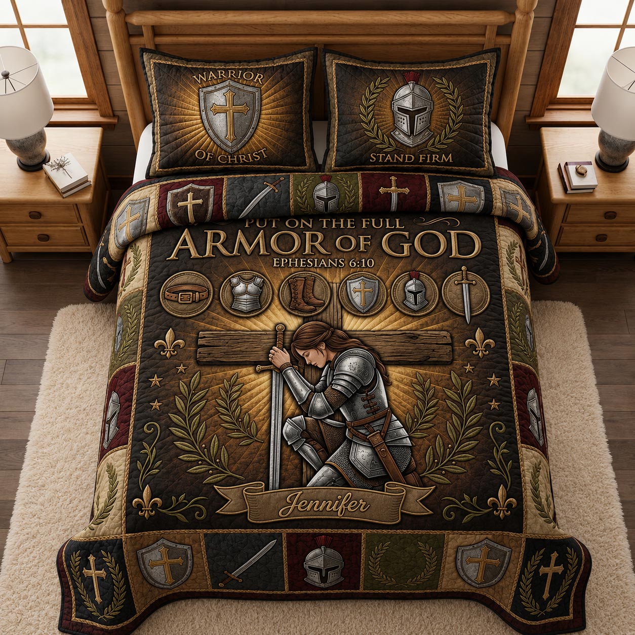 Full Armor Of God 3-Piece Quilted Bedding Set GFTOMA12680